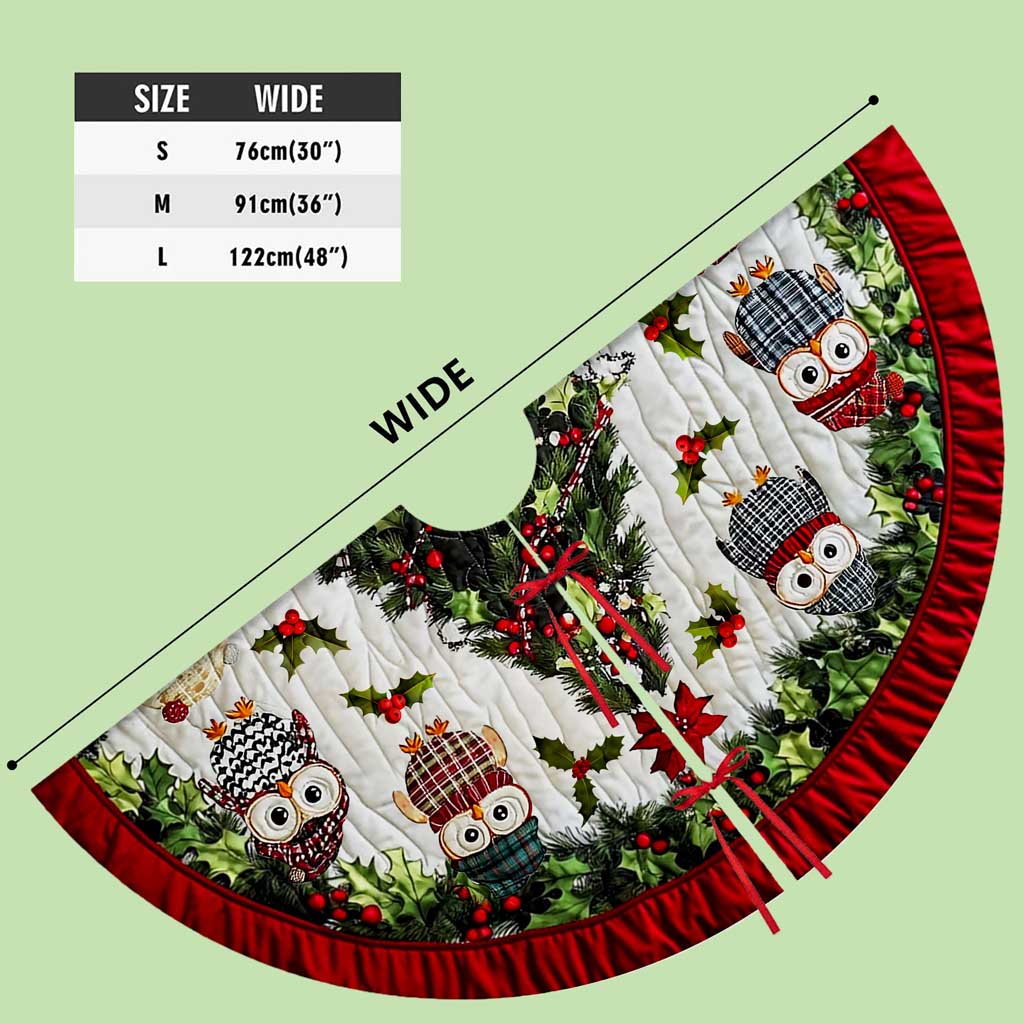Cute Owls Christmas Tree Skirt UKTD5221004 - Image 5