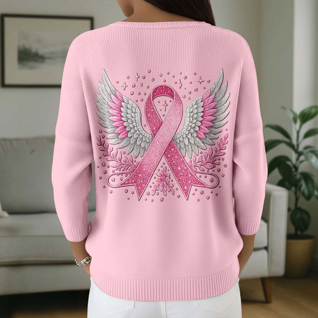 Personalized Breast Cancer Buttoned Cardigan Sweater QFTD5111002 - Image 3