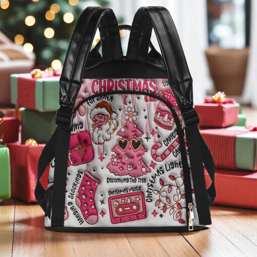 Christmas Vibes FAUX 3D INFLATED PU Leather Backpack QFTO5141002 - Image 2