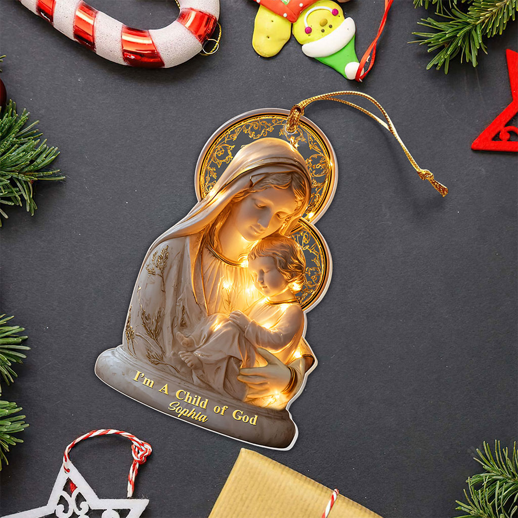 Custom 2D Flat Virgin Mary And Baby Jesus Acrylic Ornament UKTO5141004 - Image 2