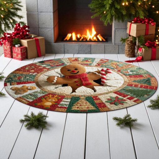 Gingerbread Man Christmas 3D Printed Rug UKHH5021001 - Image 3