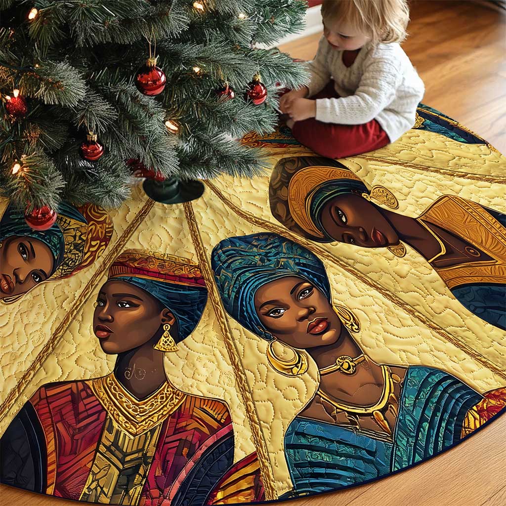 Black Women Christmas Tree Skirt QFND5221006 - Image 2