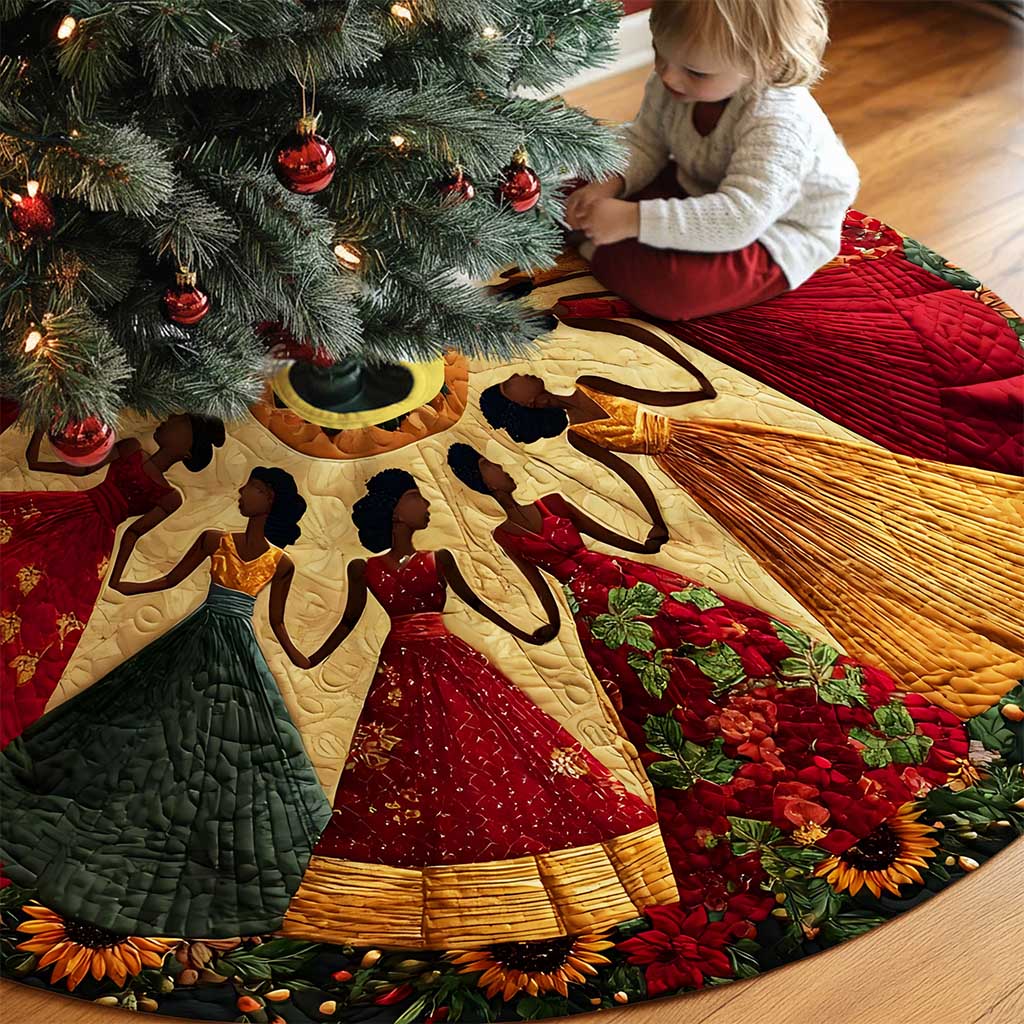 Black Women Christmas Tree Skirt QFND5231001 - Image 2