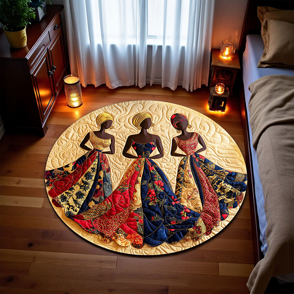 African Black Women Round Mat UKNT5241005 - Image 2