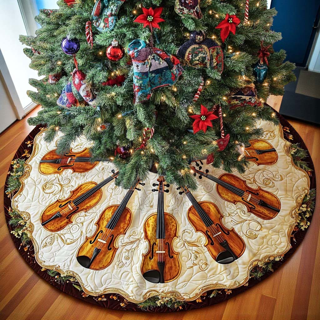 Violin Christmas Tree Skirt UKHM5271002 - Image 2