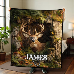 Deer Hunting Quilted Blanket QFNT5281003