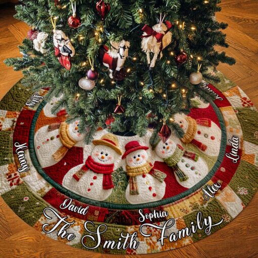 Personalized Snowman Family Christmas Tree Skirts QFHM5081005 - Image 2