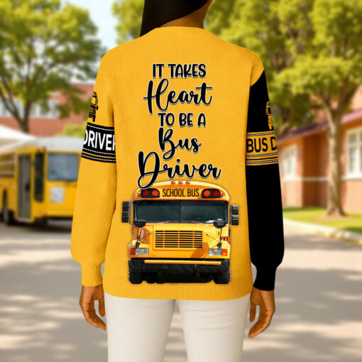 Personalized Name School Bus Driver Knitted Cardigan UKNT5091006 - Image 3