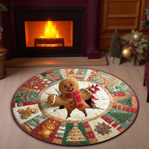 Gingerbread Man Christmas 3D Printed Rug UKHH5021001 - Image 4
