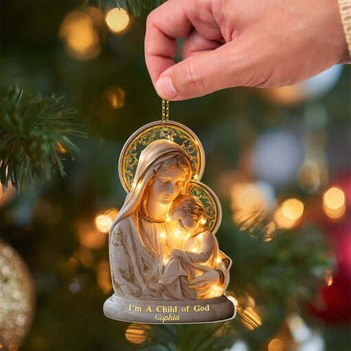 Custom 2D Flat Virgin Mary And Baby Jesus Acrylic Ornament UKTO5141004 - Image 3