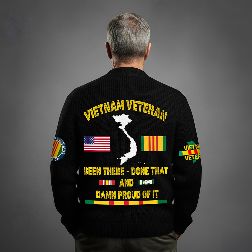 Personalized Vietnam Veteran Knitted Cardigan NPNT5211005 - Image 3
