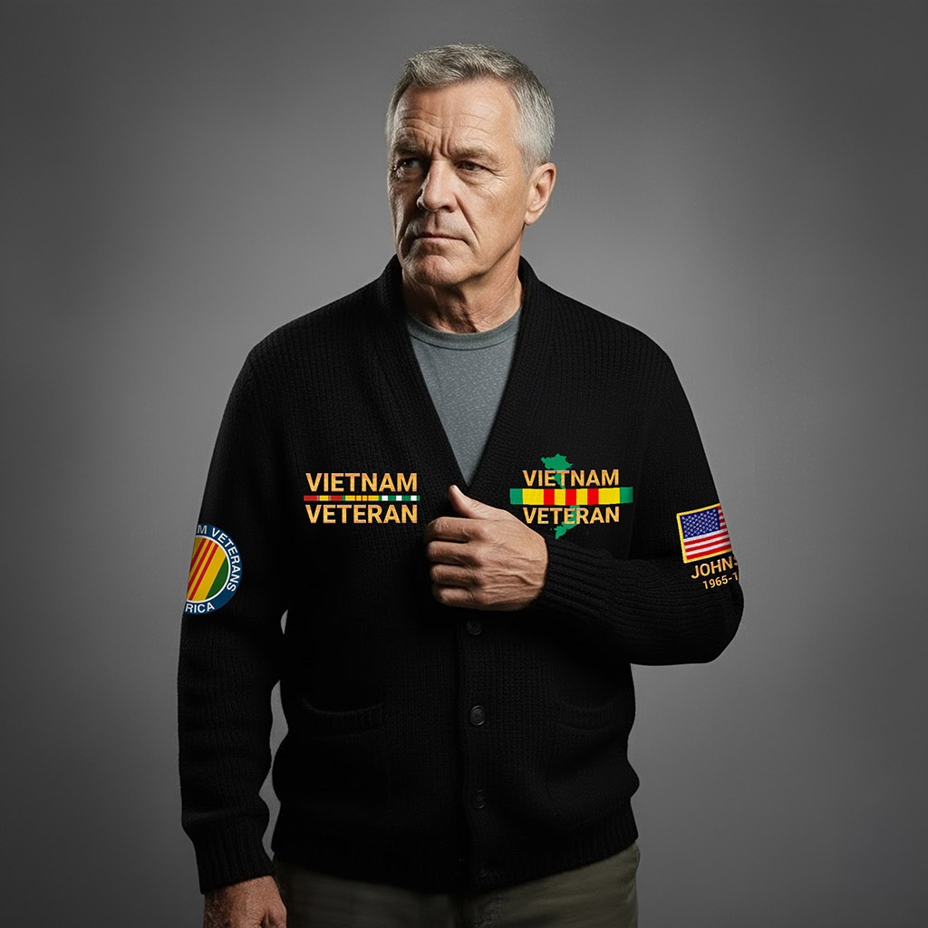 Personalized Vietnam Veteran Knitted Cardigan NPNT5211006 - Image 4