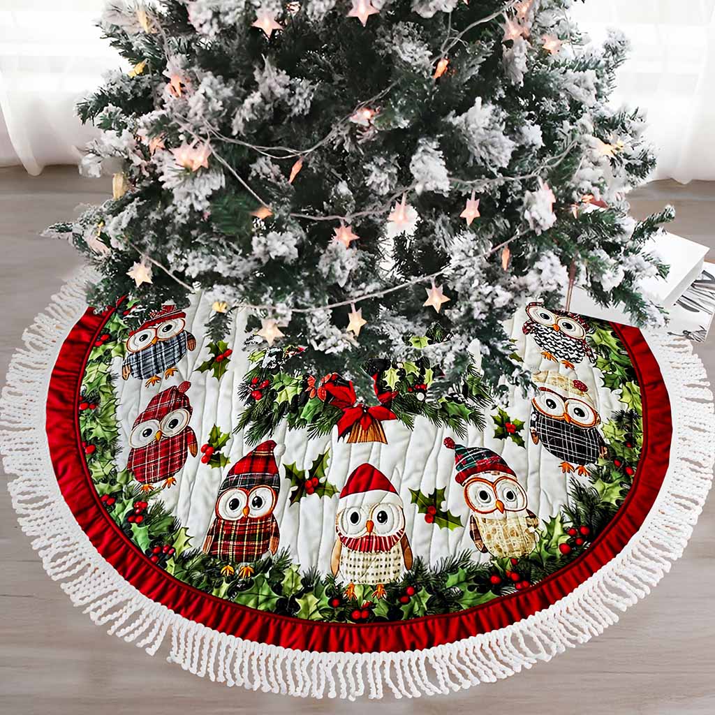 Cute Owls Christmas Tree Skirt UKTD5221004 - Image 2