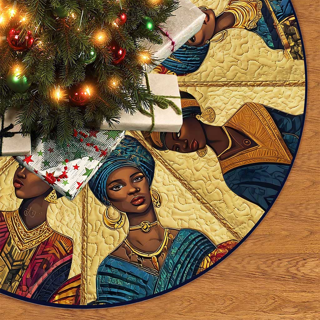 Black Women Christmas Tree Skirt QFND5221006 - Image 7