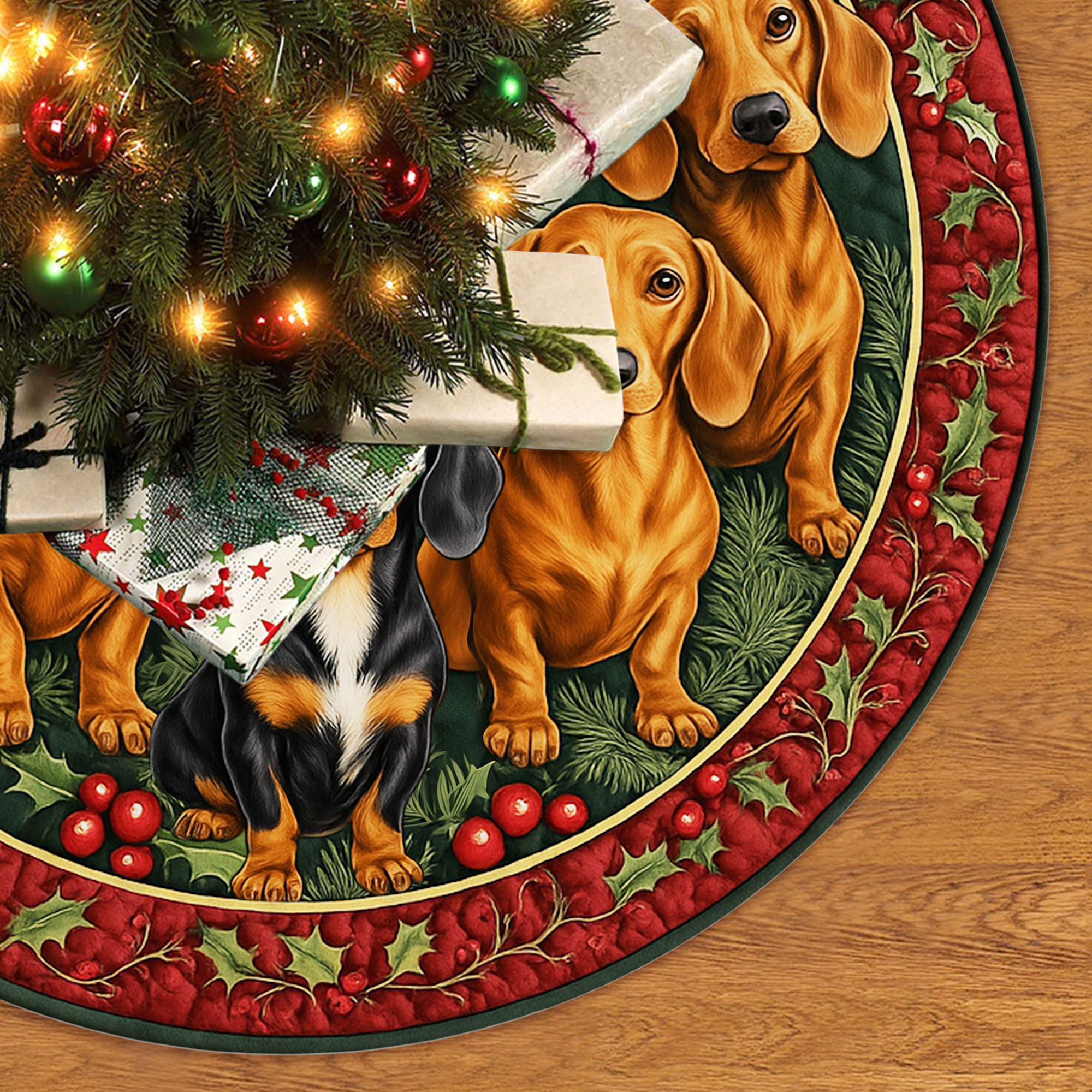 Dachshund Christmas Tree Skirt UKHH5171002 - Image 3