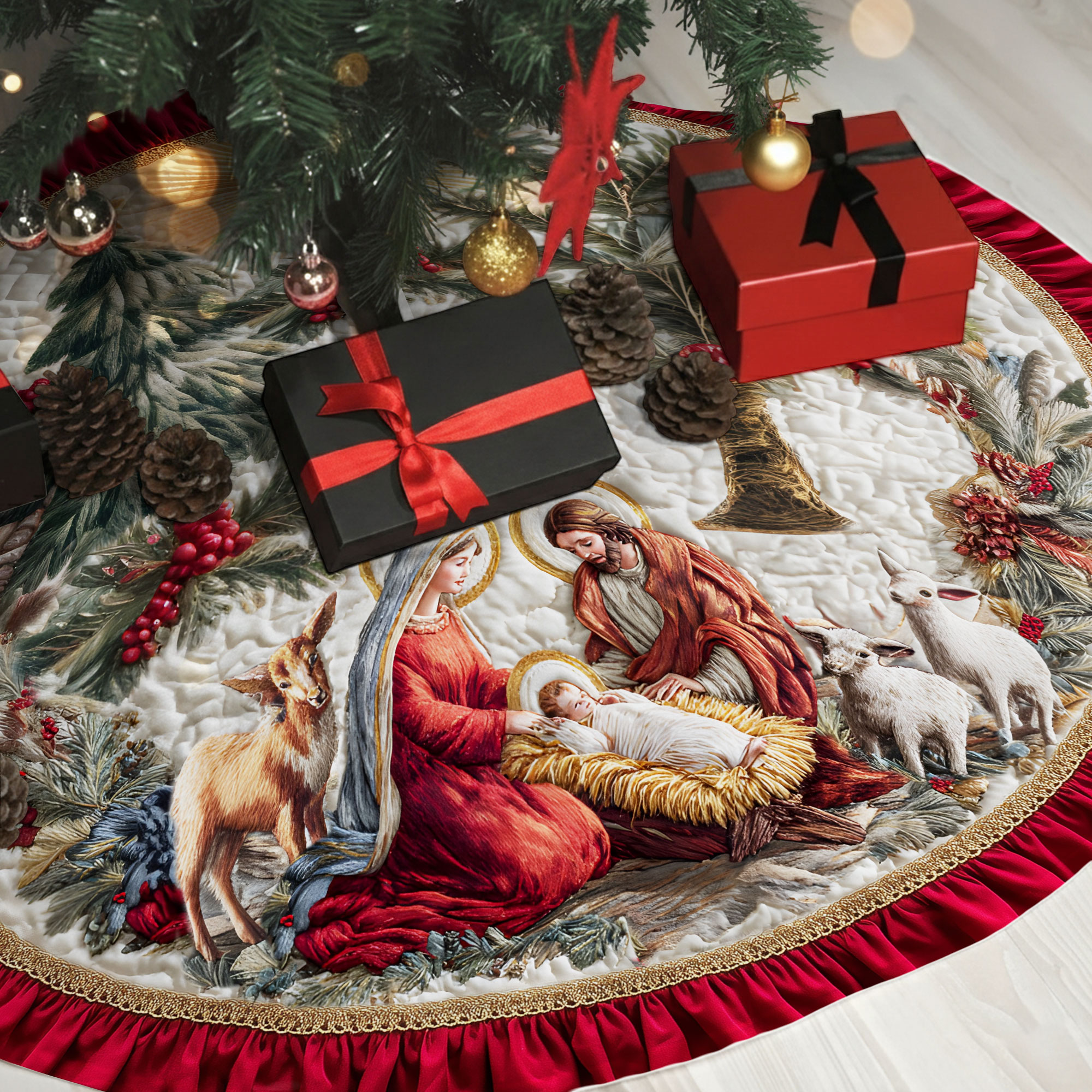 Nativity Christmas Tree Skirt QFHH5281004 - Image 3