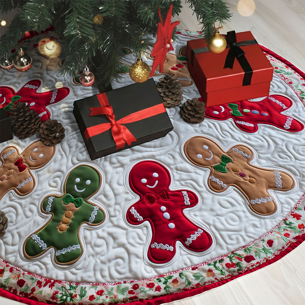 Personalized Christmas Gingerbread Tree Skirt QFTO5281003 - Image 5