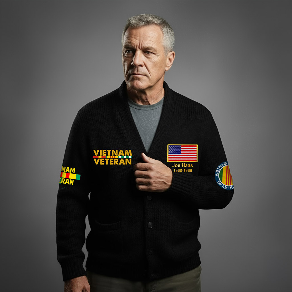 Personalized Vietnam Veteran Knitted Cardigan NPNT5211005 - Image 4