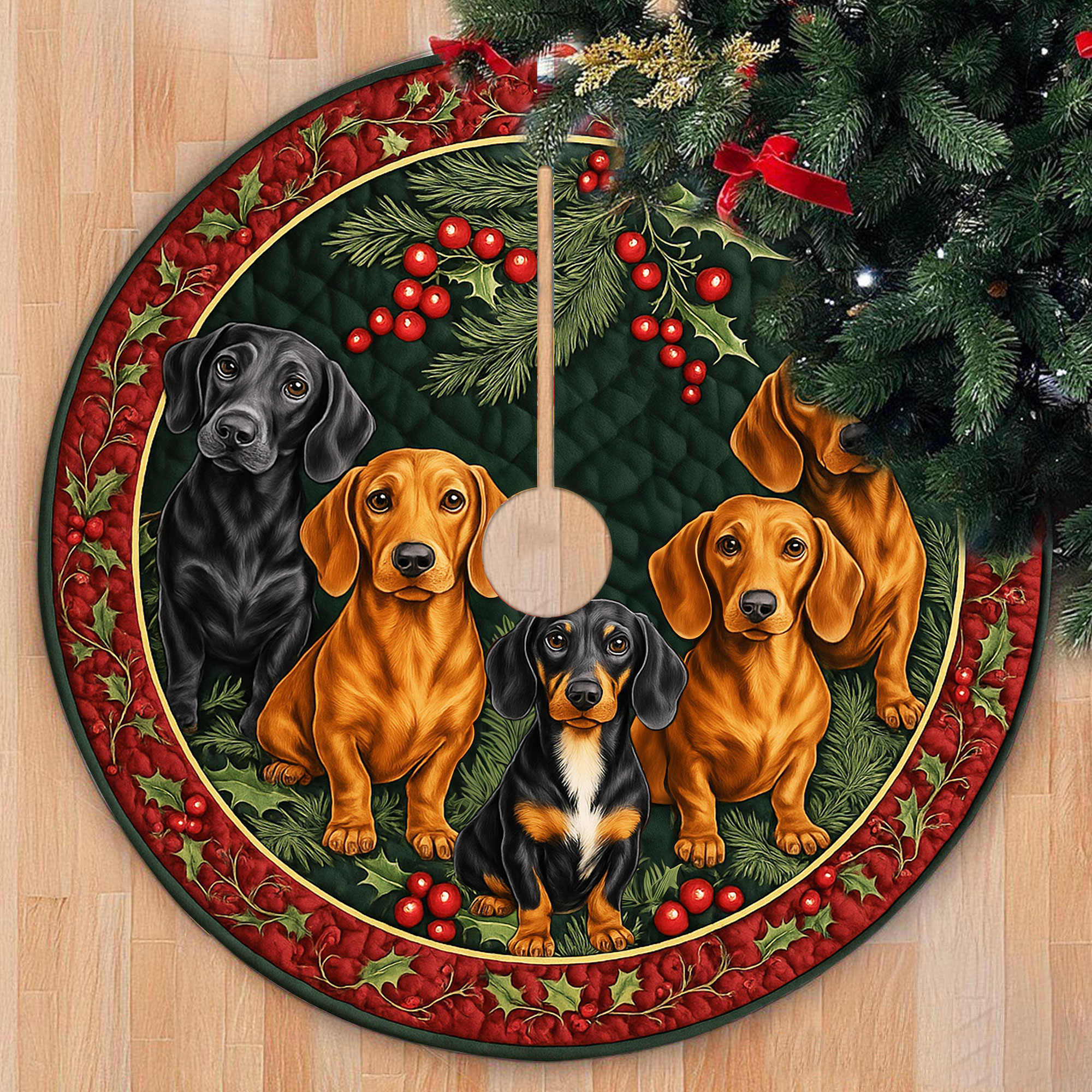 Dachshund Christmas Tree Skirt UKHH5171002 - Image 4