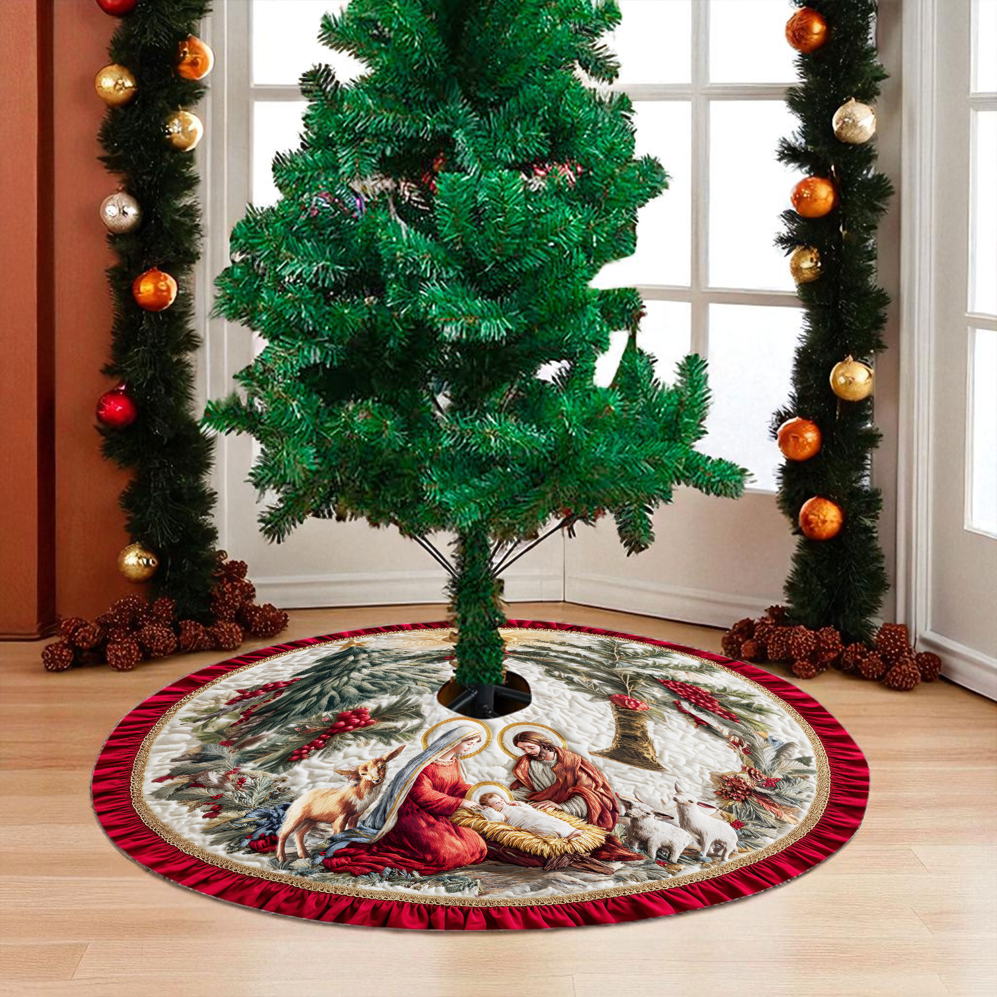 Nativity Christmas Tree Skirt QFHH5281004 - Image 4