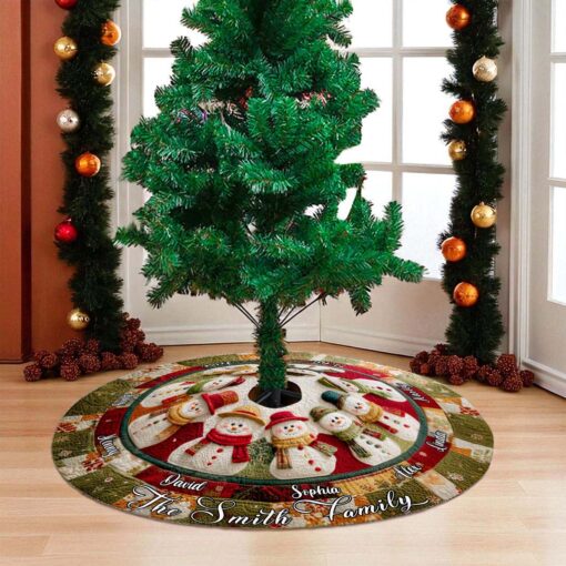 Personalized Snowman Family Christmas Tree Skirts QFHM5081005 - Image 4