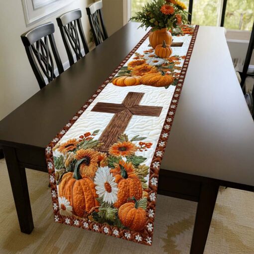 Cross Pumpkin Halloween Quilted Table Runner UKTD5031001 - Image 3