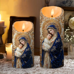 Virgin Mary and Baby Jesus Led Candle QFTO5110902