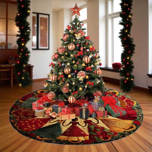 Black Women Christmas Tree Skirt QFND5231001 - Image 5