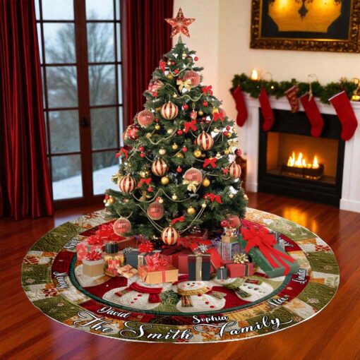 Personalized Snowman Family Christmas Tree Skirts QFHM5081005 - Image 5
