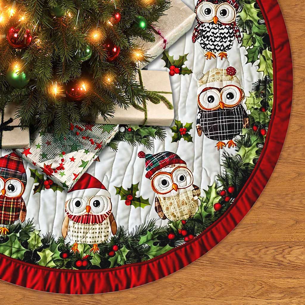 Cute Owls Christmas Tree Skirt UKTD5221004 - Image 3
