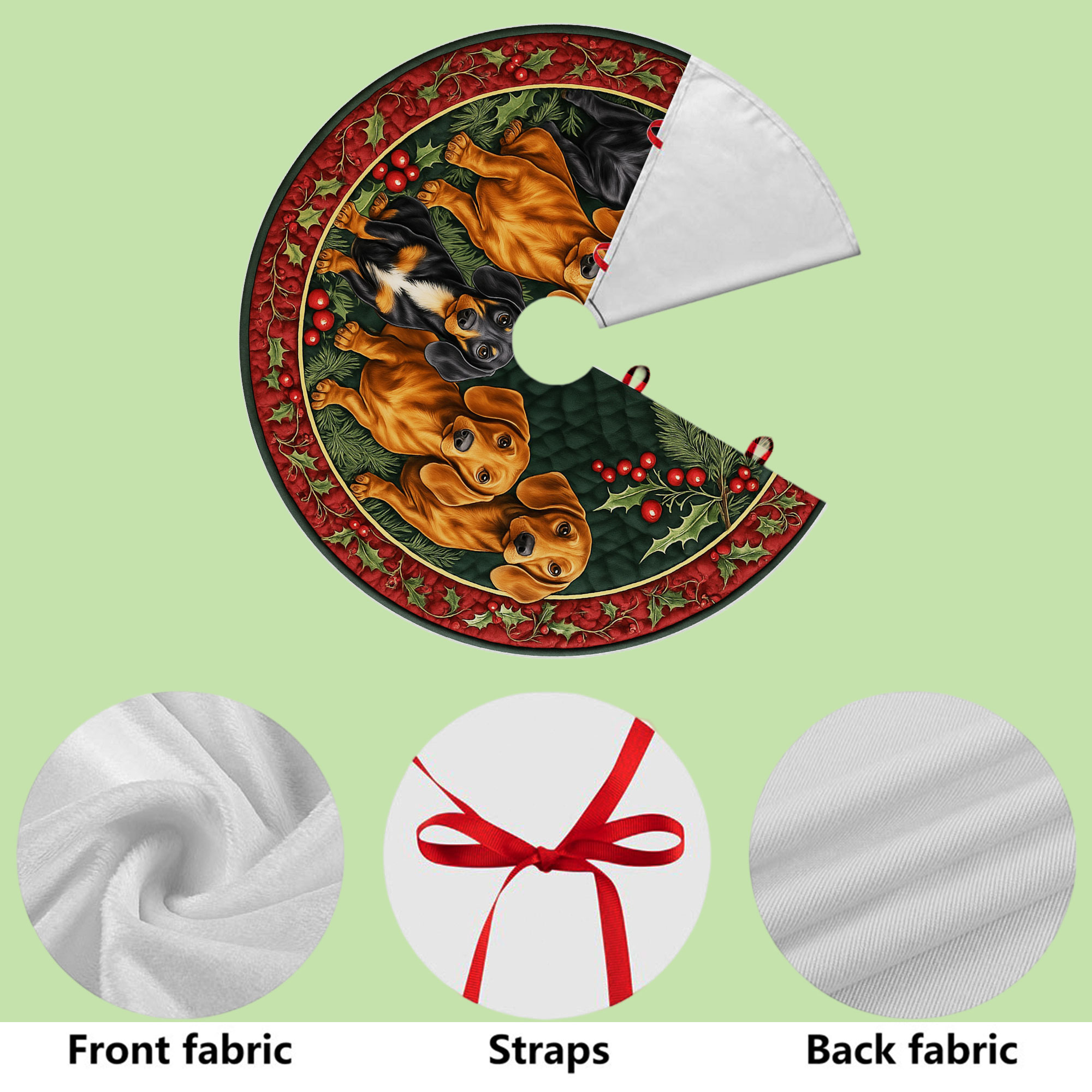Dachshund Christmas Tree Skirt UKHH5171002 - Image 5