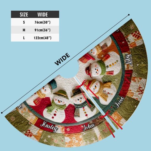 Personalized Snowman Family Christmas Tree Skirts QFHM5081005 - Image 7