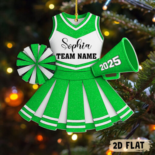 Personalized Cheerleader 2D Flat Ornament, Cheerleading Christmas Ornament, Cheerleader Team Ornament, Cheer Coach Gift, Cheerleader Gift UKHH5141001 - Image 5