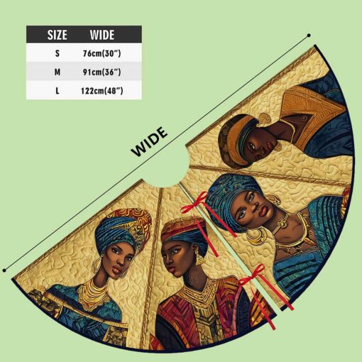 Black Women Christmas Tree Skirt QFND5221006 - Image 8
