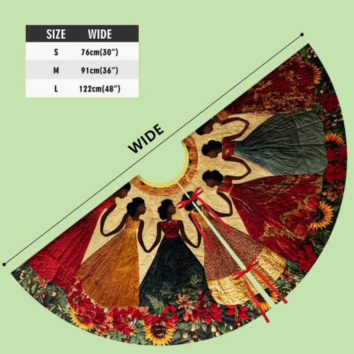 Black Women Christmas Tree Skirt QFND5231001 - Image 6