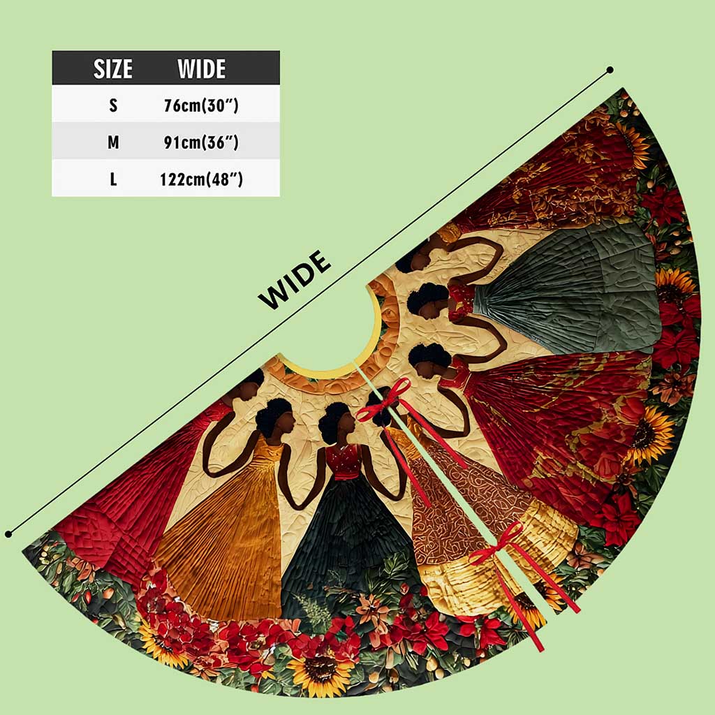 Black Women Christmas Tree Skirt QFND5231001 - Image 6