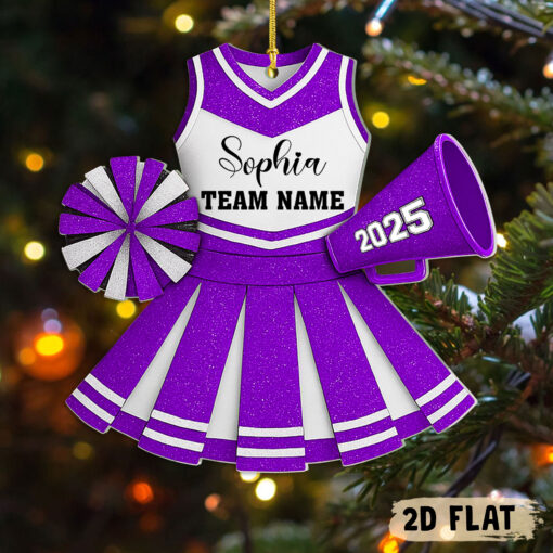 Personalized Cheerleader 2D Flat Ornament, Cheerleading Christmas Ornament, Cheerleader Team Ornament, Cheer Coach Gift, Cheerleader Gift UKHH5141001 - Image 6
