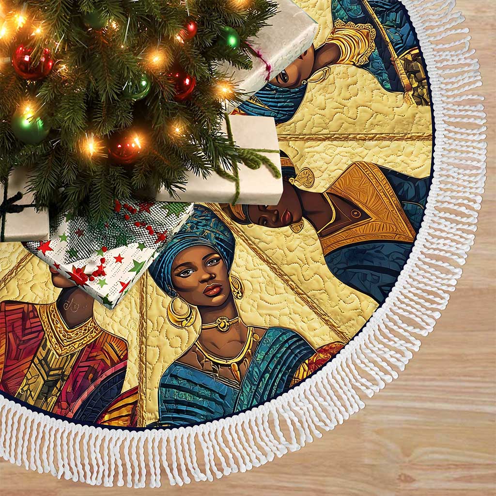 Black Women Christmas Tree Skirt QFND5221006 - Image 4
