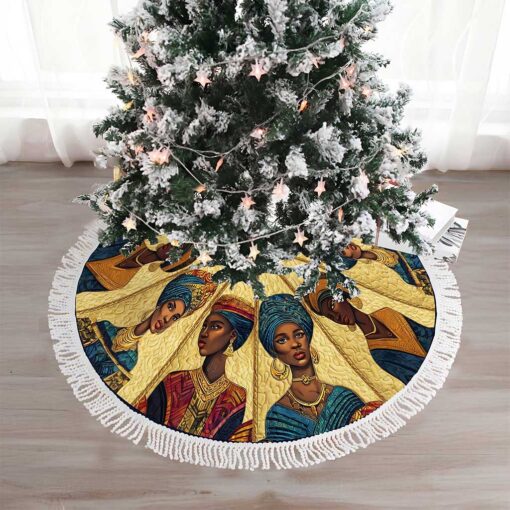 Black Women Christmas Tree Skirt QFND5221006 - Image 3