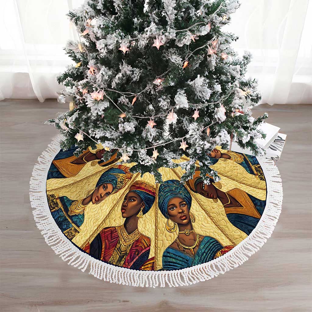 Black Women Christmas Tree Skirt QFND5221006 - Image 3