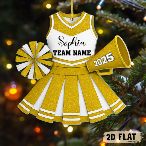 Personalized Cheerleader 2D Flat Ornament, Cheerleading Christmas Ornament, Cheerleader Team Ornament, Cheer Coach Gift, Cheerleader Gift UKHH5141001 - Image 7