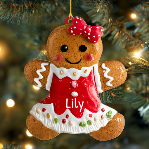 Personalized Gingerbread Christmas Acrylic Ornament QFHA5251002 - Image 7