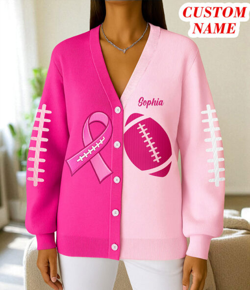 Custom Breast Cancer Knitted Cardigan UKTO5081001