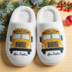 Personalized 3D Printed Effect School Bus Driver Cotton Slippers QFTD5141006