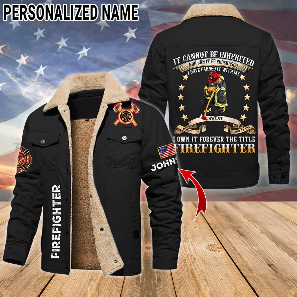 Personalized Firefighter Fleece Lined Polyester Jacket UKTZ5041105