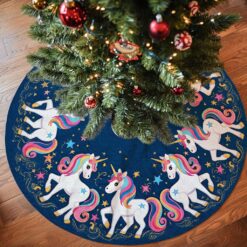 Joyful Unicorn Christmas Tree Skirt QFPY5051104