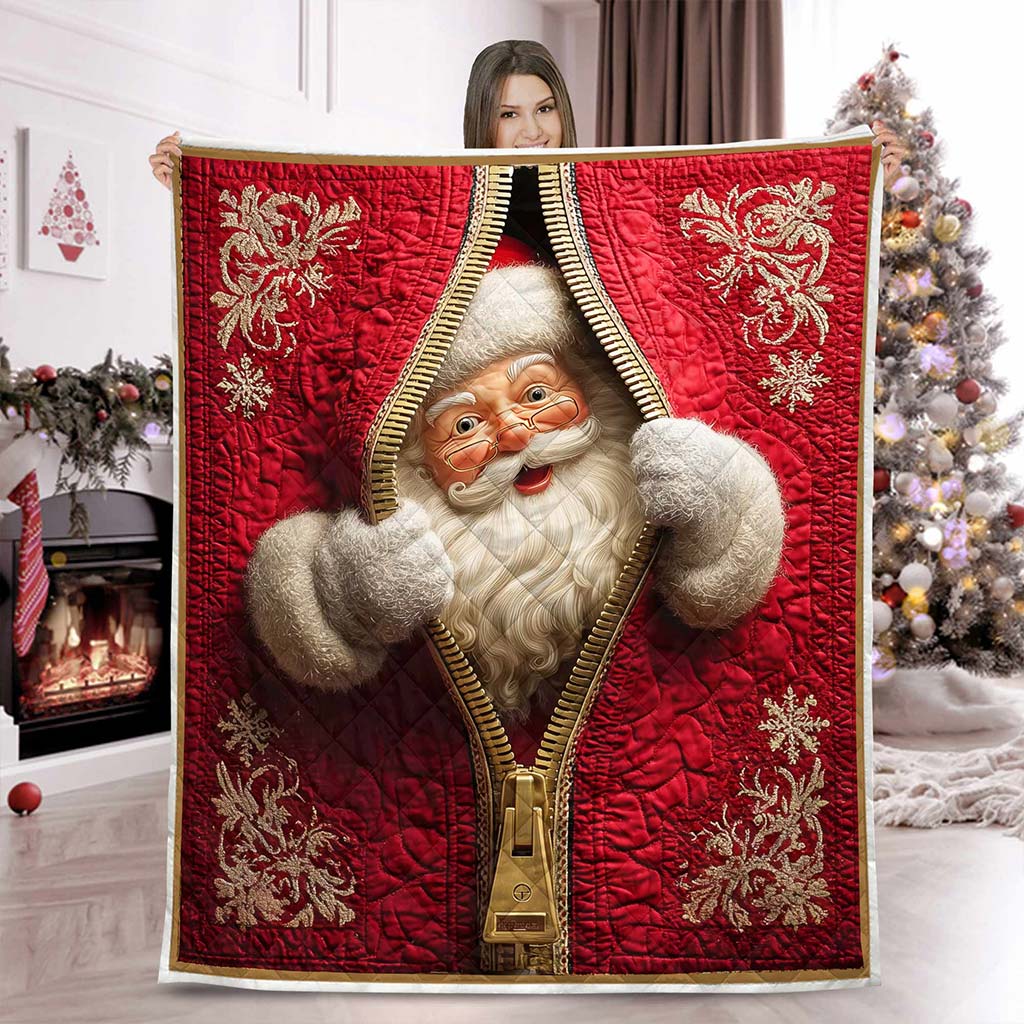 Santa Claus Christmas Quilted Blanket QFPY5041103