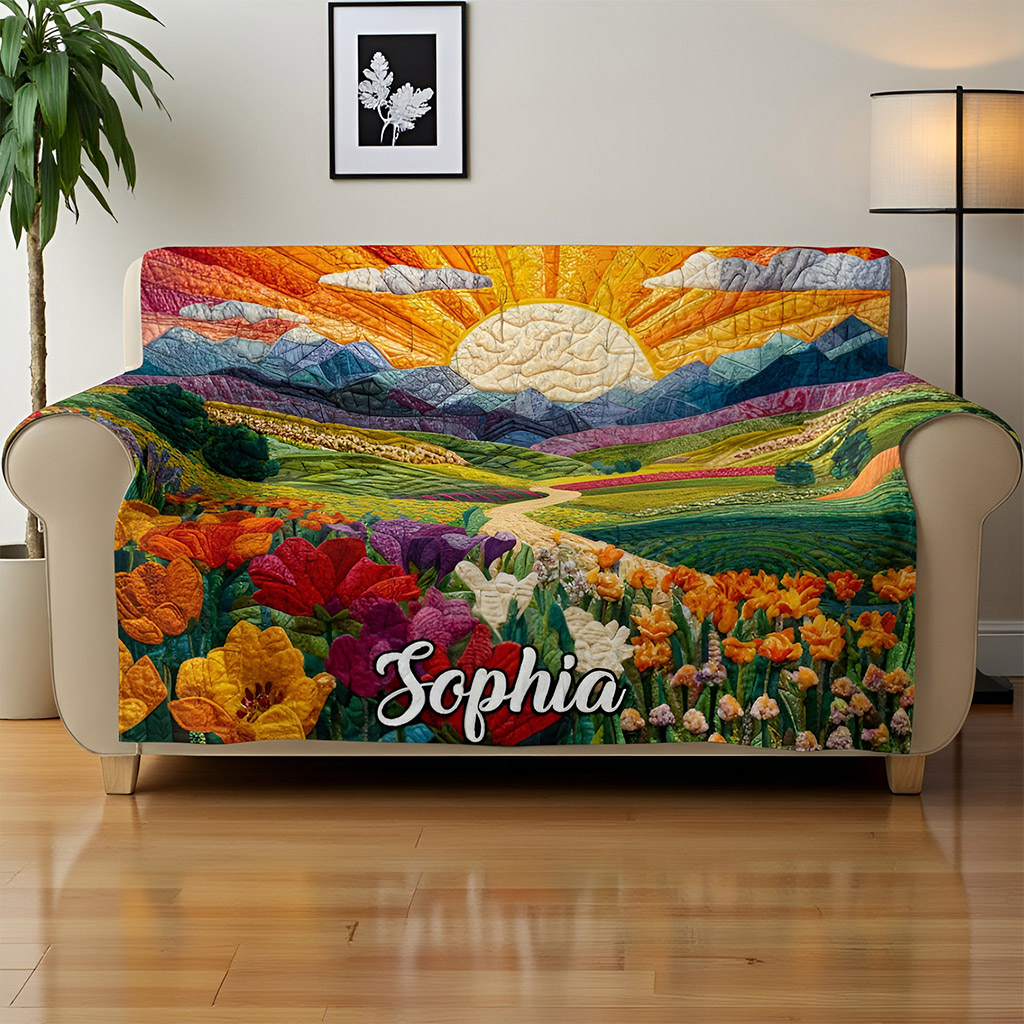 Sunrise Landscape Quilt Sofa Cover QFNT5051104