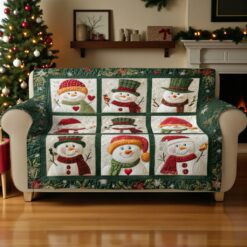 Snowman Christmas Quilted Sofa Cover QFHM5081103
