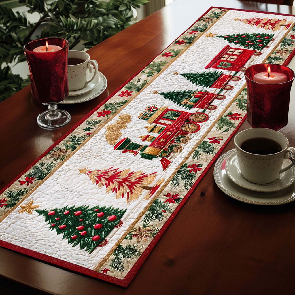 Train Christmas Quilted Table Runner QFTD5081101